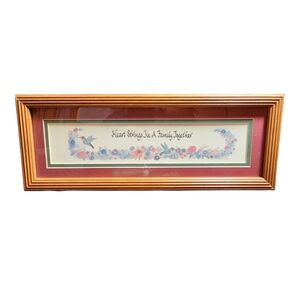 Vintage 1994 Artist D. Sweet "Heart Strings"‎ Matted & Framed Print 16"X6"X0.75"